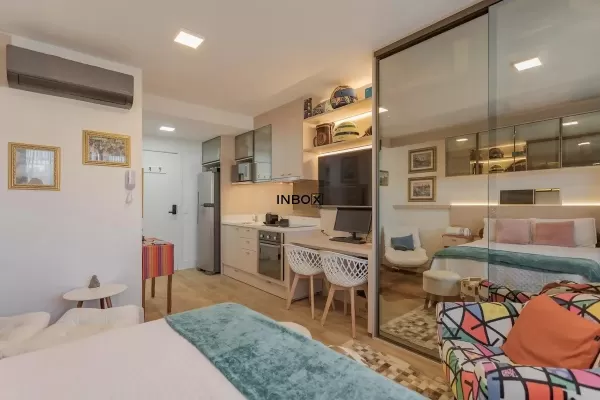 Foto de Loft com 29m² privativos, mobiliado, dormitório, 1 vaga