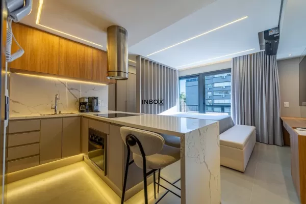 Foto de Studio com 36m², totalmente mobiliado, 1 vaga