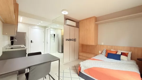 Foto de Loft com 26m² de área privativa, 1 dormitório, suíte, mobiliado 1 vaga